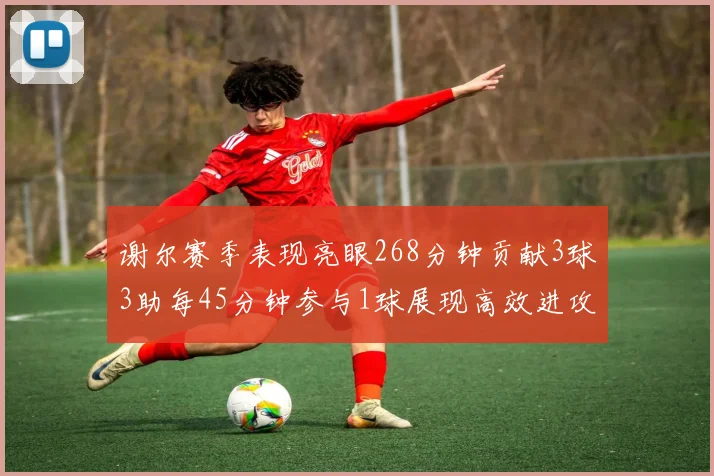 谢尔赛季表现亮眼268分钟贡献3球3助每45分钟参与1球展现高效进攻能力